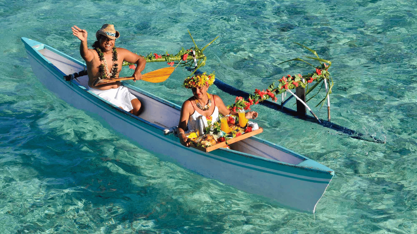 A breakfast brought to you by outrigger canoe!