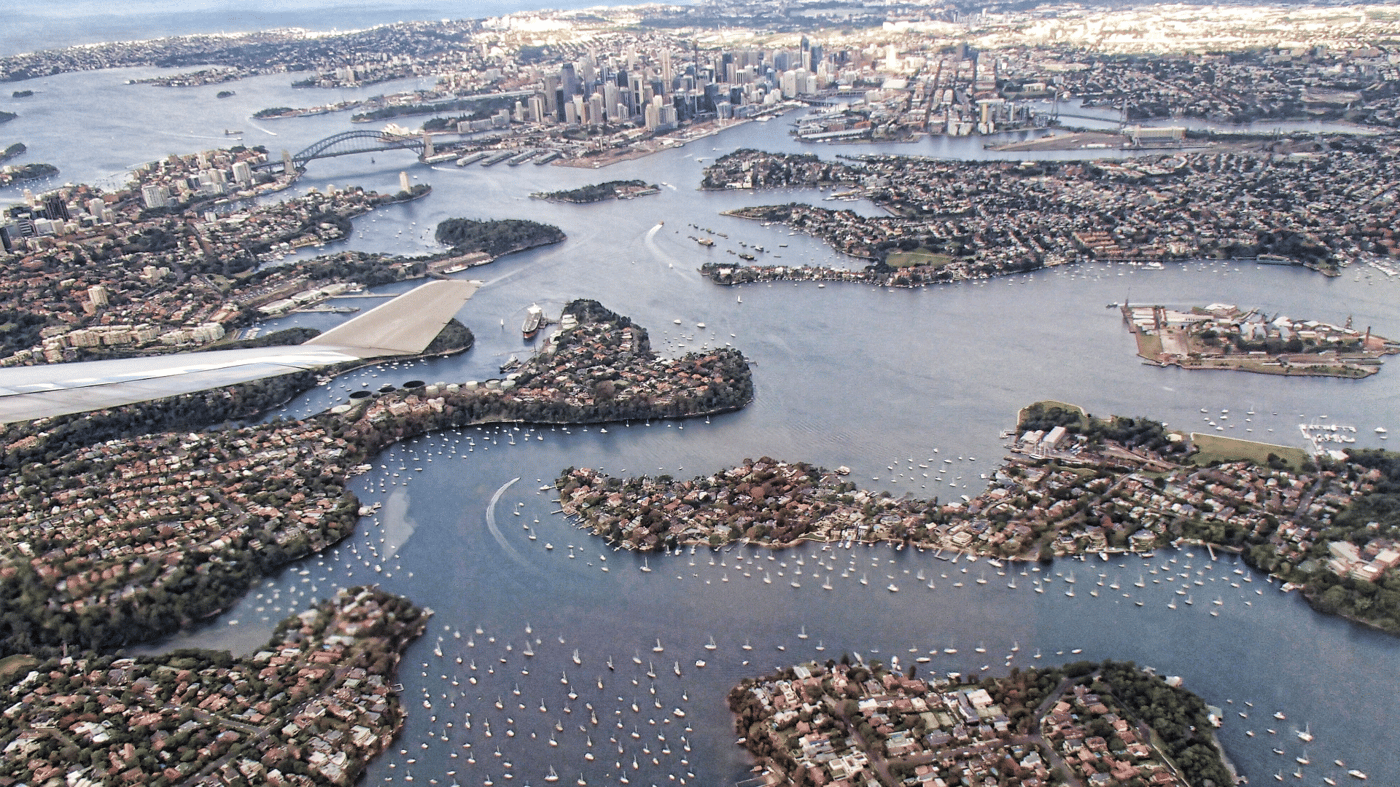 Aerial view of Sydney and Sydney Harbour, Australia