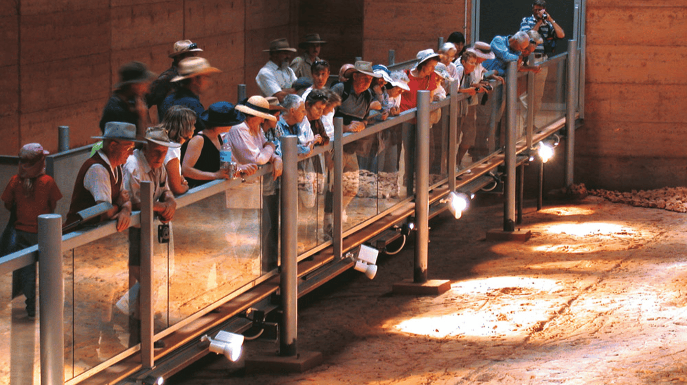 Be amazed by over 3000 footprints frozen in time at Lark Quarry Conservation Park, Winton