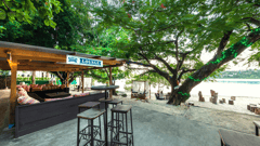The hotel's beachfront bar