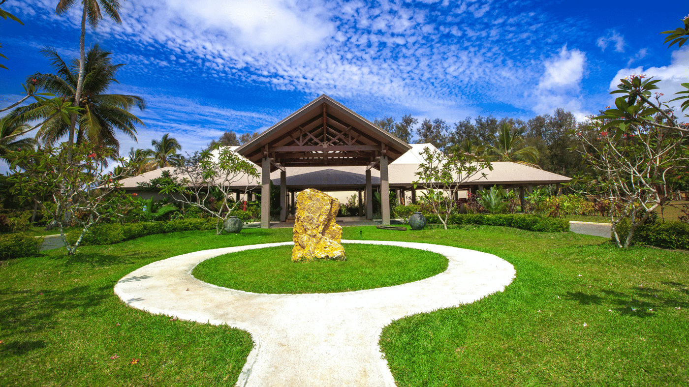 Driving up to the resort - is that art or a painted rock?