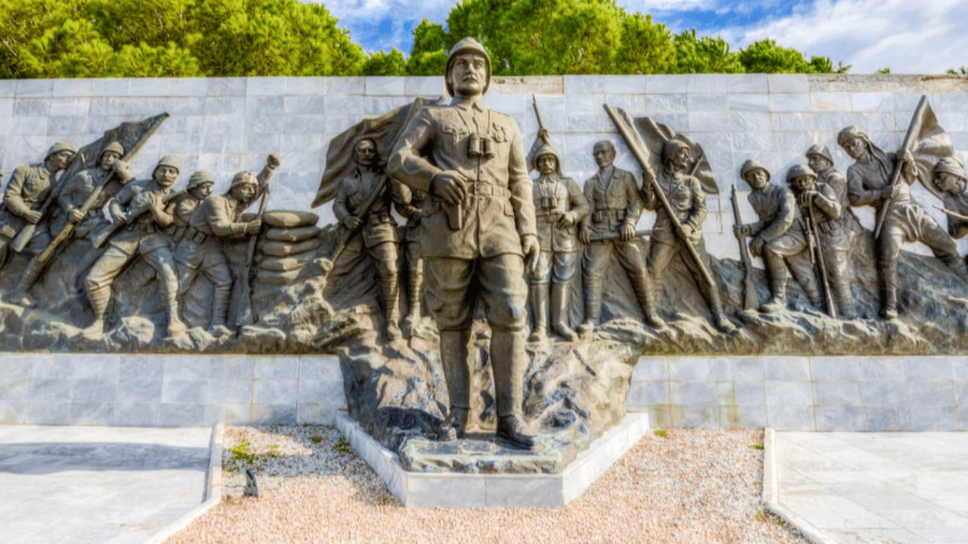 The Ataturk Statue in the Canakkale Martyr's Memorial