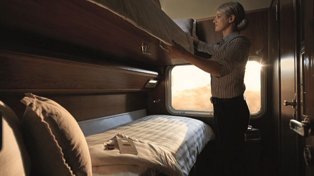 Gold Class cabin by night, Indian Pacific