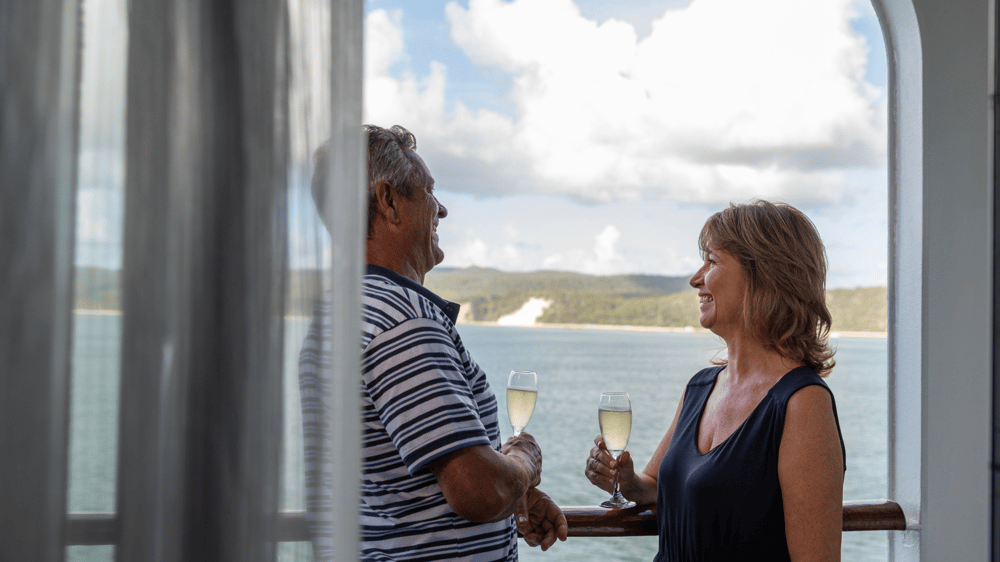 Fresh air and far out views are all part of the furniture in our Mini-Suites. Equipped with everything you need to enjoy while you're at sea.