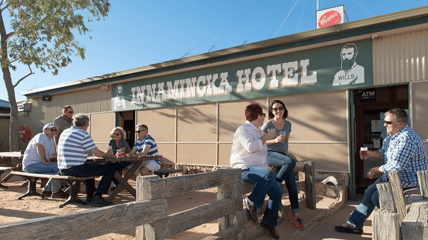 Enjoy a thirst quenching beverage at the Innamincka Hotel