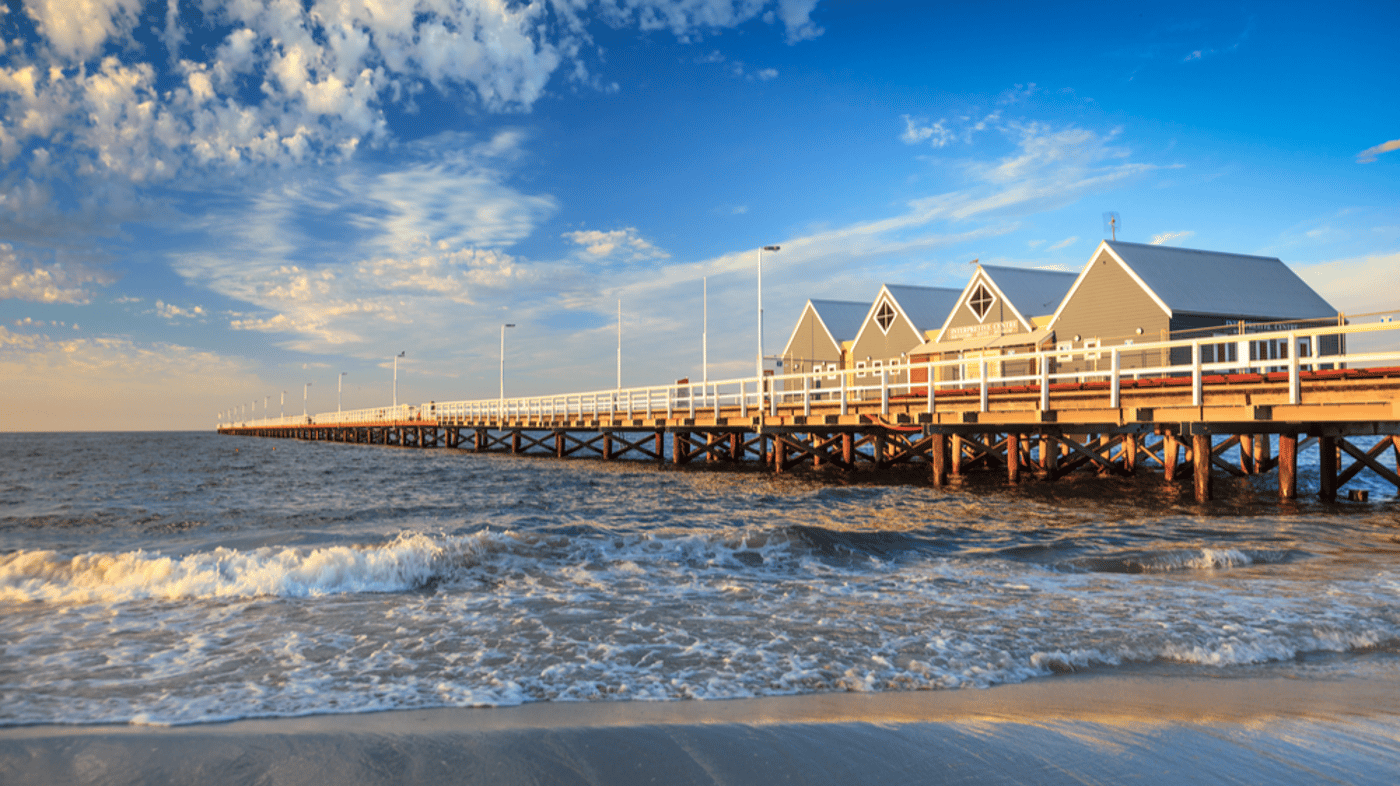 Busselton Jetty is the longest timber-piled jetty in the southern hemisphere at 1,841 metres long