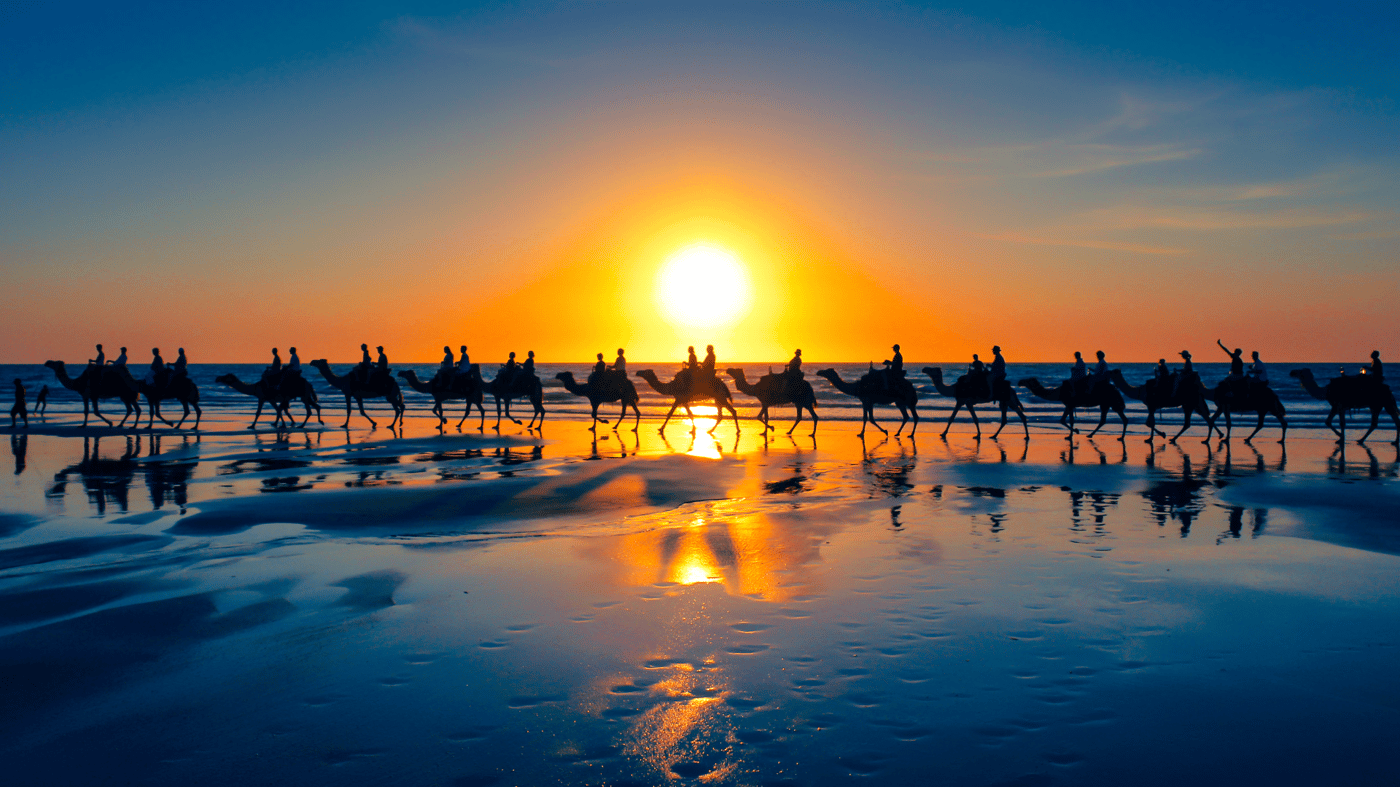 Watch the sunset over the Indian Ocean from Cable Beach, Broome