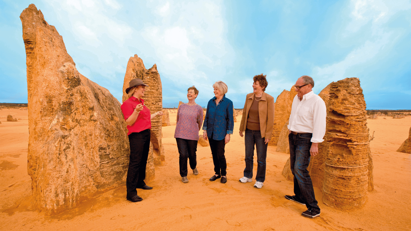 Visit Nambung National Park, home of the marvellous Pinnacles, a series of intriguing limestone formations