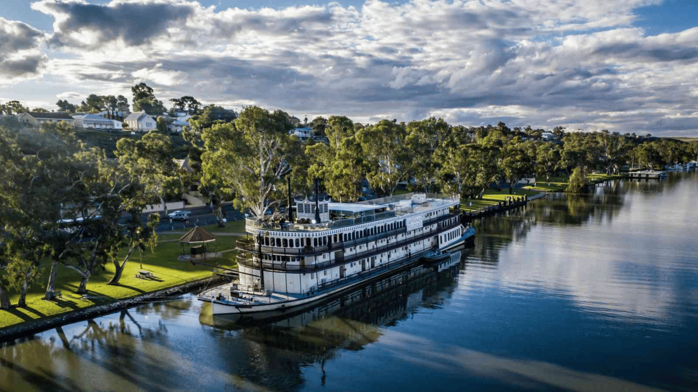 Your cruise commences and in Mannum, SA (with transfers from and to Adelaide included)
