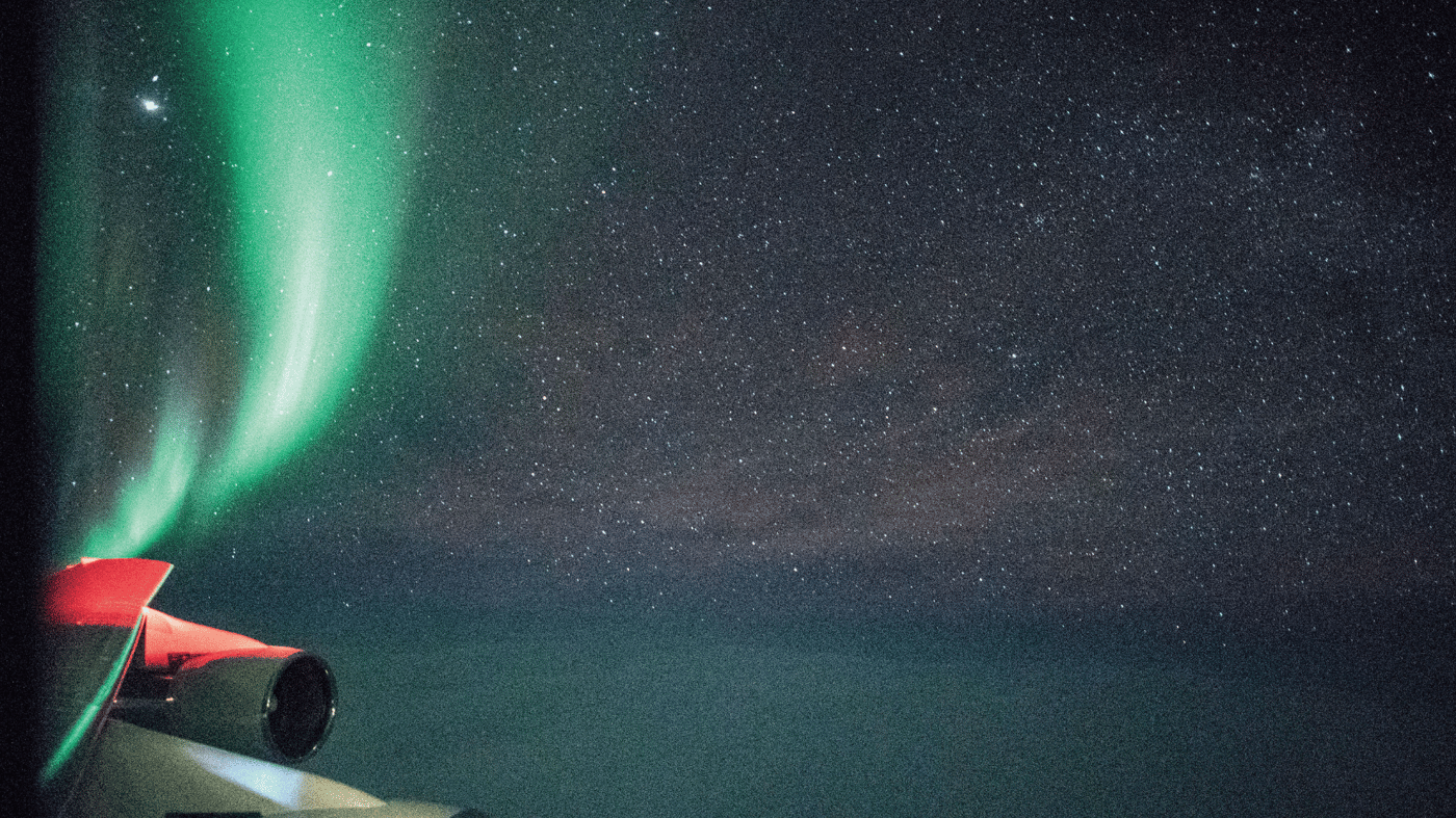 The skies over the Southern Ocean come alive with the Southern Lights
