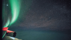 The skies over the Southern Ocean come alive with the Southern Lights