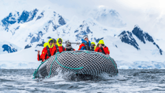Transfer by tender to step foot onto Antarctica