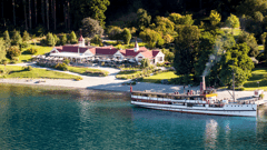 Board the vintage steamship TSS Earnslaw and cruise across Lake Wakatipu to Walter Peak Station