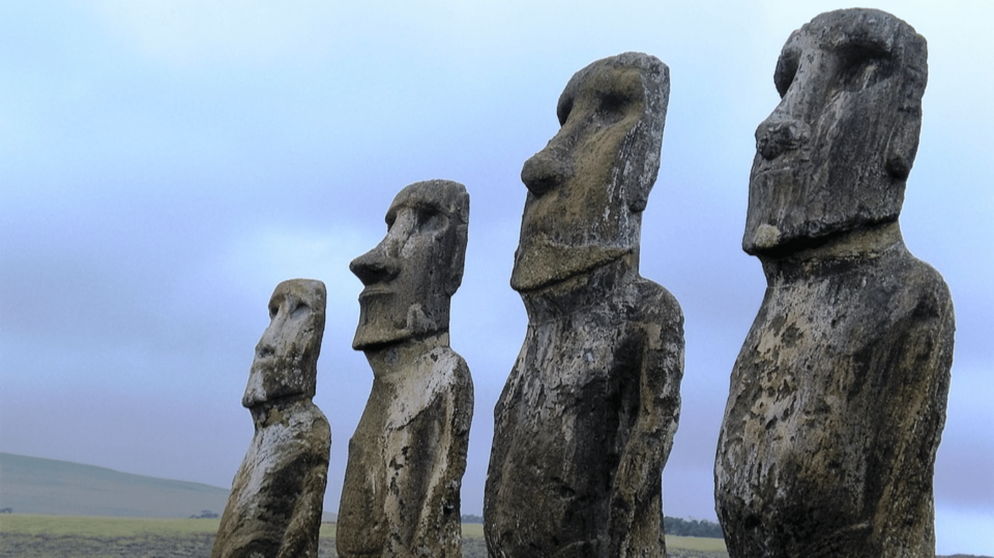 Statues on Easter Island, Chile