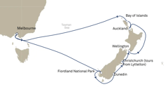 Sample itinerary: 14 Feb 2023 departure from Melbourne