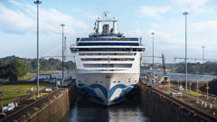 The Coral Princess sailing through the Panama Canal
