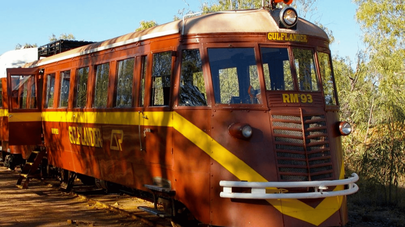 The legendary Gulflander is the train that goes “from nowhere to nowhere” on a one-of-a-kind line connecting Normanton and Croydon