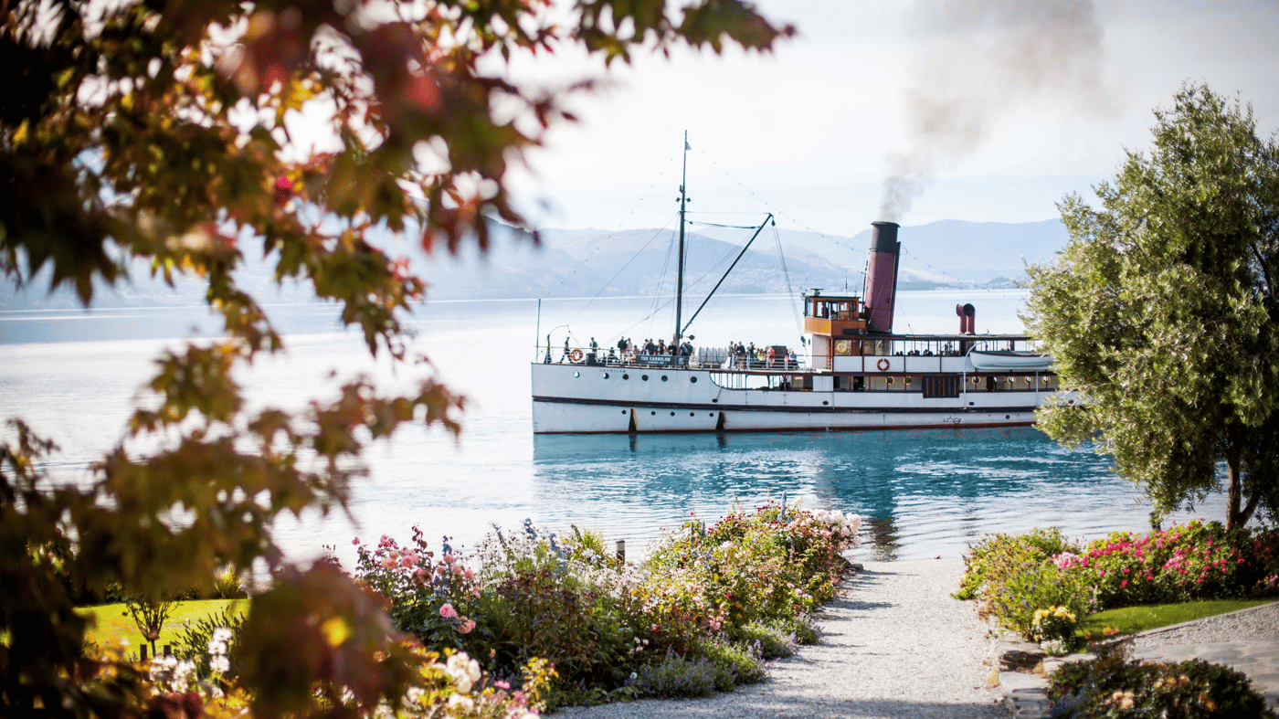Board the vintage steamship TSS Earnslaw and cruise to Walter Peak Station 