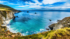 The rugged coastline along the Pacific Coast Highway in California 