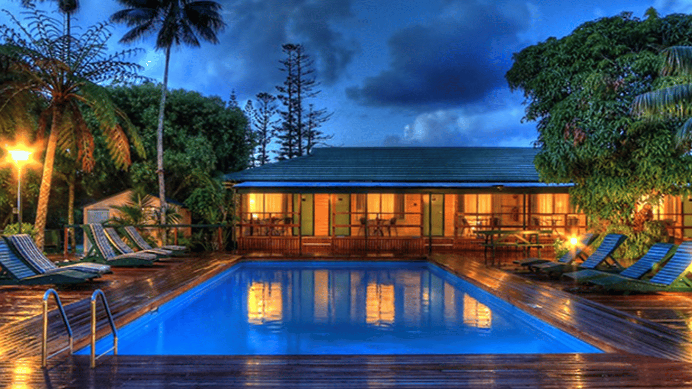 The pool and deck
