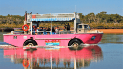 Explore the Eurimbula National Park region in style with a unique "LARC + Lunch" experience