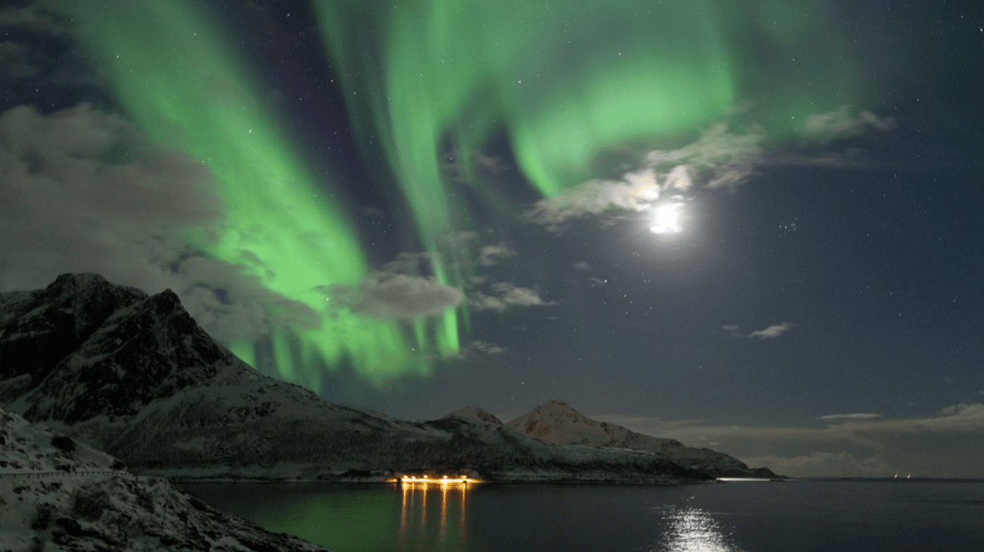 Search for the Northern Lights at Tromso (nearly 250 miles inside the Arctic Circle)