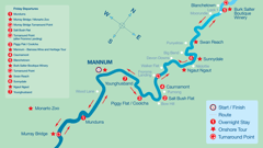 The 12 January departure at a glance. (Scroll right for the alternative 19 January departure to the Upper Murraylands.)