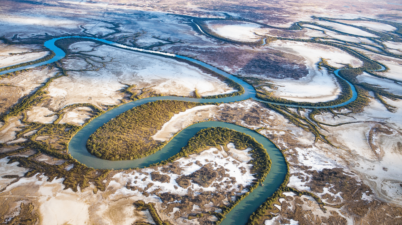 Aerial view of Norman River, Queensland 