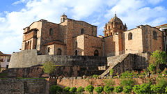 The Temple of the Sun of the Incas or Coricancha with the Convent of Santo Domingo Church above, Cusco, Peru, UNESCO World Heritage site