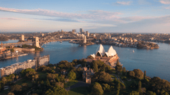 Sydney icons - Sydney Harbour Bridge, Sydney Opera House and the Royal Botanic Gardens
