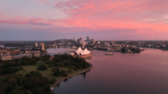 Sunrise over Sydney's treasured icons 