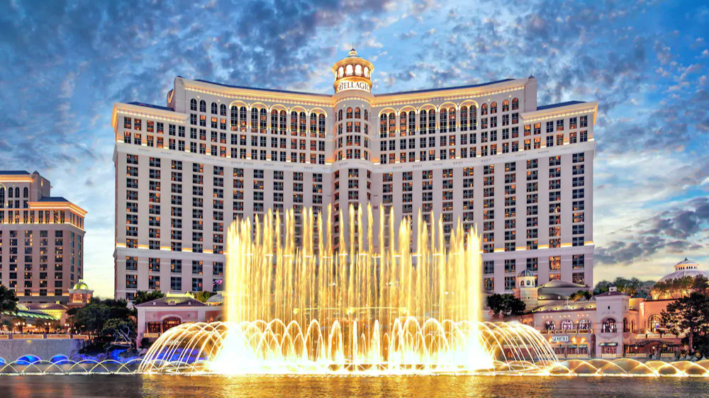 The famous water fountain at the Bellagio 