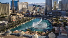 The famous fountain at the Bellagio 