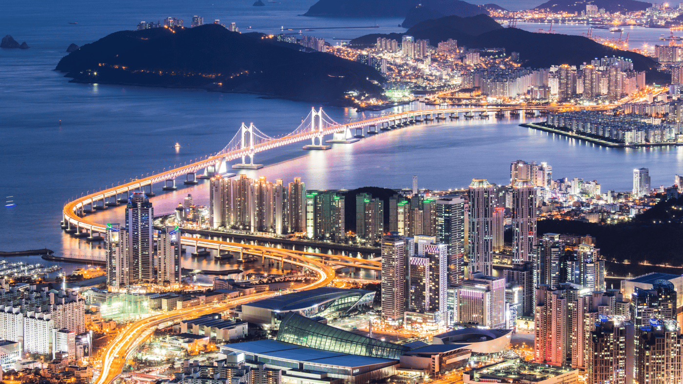 Night view of Busan city, South Korea