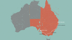 2-night Adelaide-Brisbane journey map