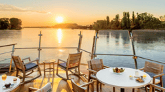 Aquavit Terrace, a revolutionary outdoor viewing area at the bow of the ship for al fresco dining