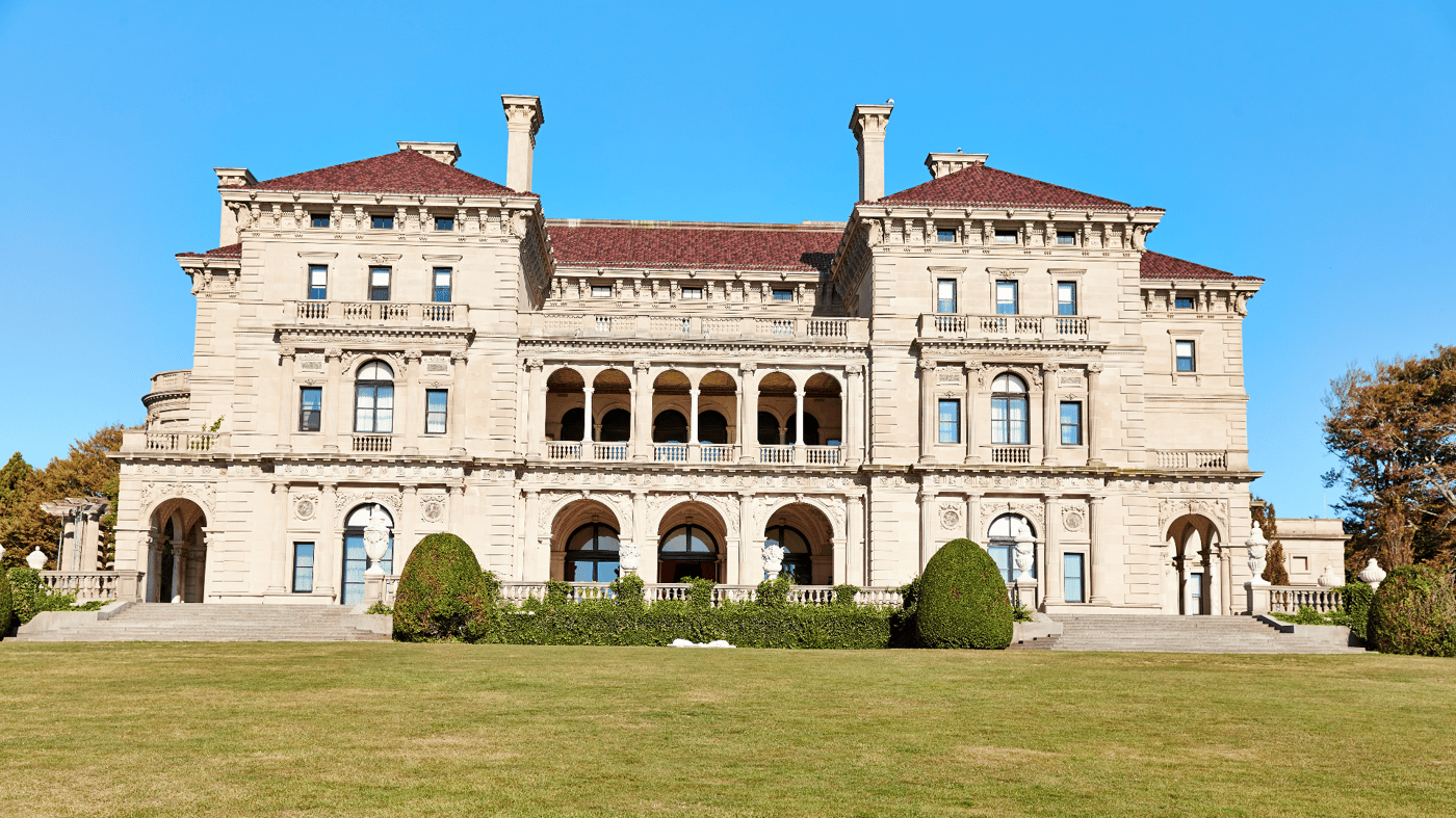 The Breakers Mansion in Newport, Rhode Island - One of the grandest of all the Newport summer cottages, this Italian Renaissance-style palazzo is a fitting symbol of the Vanderbilt family's place of prominence in turn-of-the-century America.