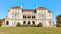 The Breakers Mansion in Newport, Rhode Island - One of the grandest of all the Newport summer cottages, this Italian Renaissance-style palazzo is a fitting symbol of the Vanderbilt family's place of prominence in turn-of-the-century America.