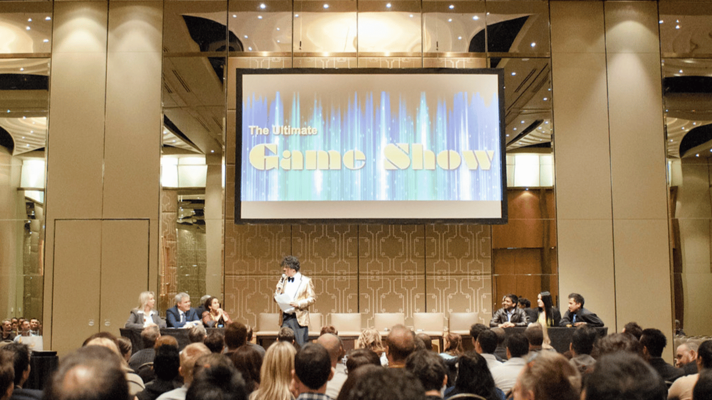 We're bringing along a professional entertainment team for the "Game Show Live" trivia event — complete with wireless buzzers and high-energy excitement!
