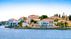 Spetsai, Nisos Spetsai (Spetses), Greece: Nicknamed “The Isle of the Aromas”, Spetsai is a delight to all of the senses. The island’s historic old town is a yachtsman’s paradise, boasting a stunning harbor, quaint shops and some of the finest restaurants in the Saronic Gulf.