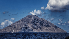 Evening cruising Stromboli Volcano