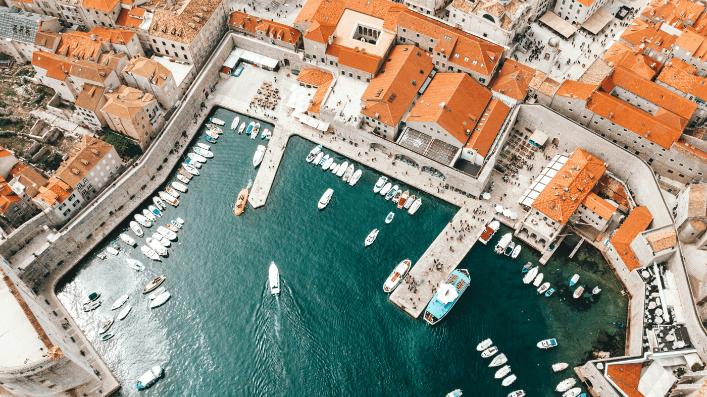 Aerial view Dubrovnik, Croatia 