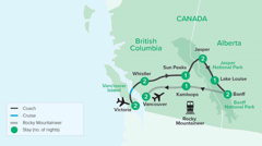 Your touring itinerary at a glance