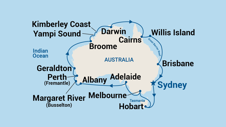 2024 Round Australia Cruise from Sydney