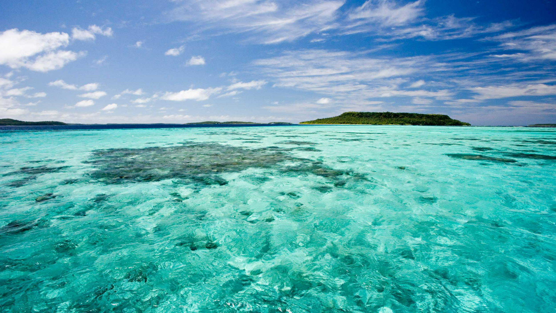 Clear blue waters of South Pacific 