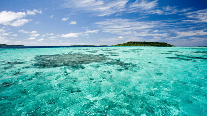 Clear blue waters of South Pacific 