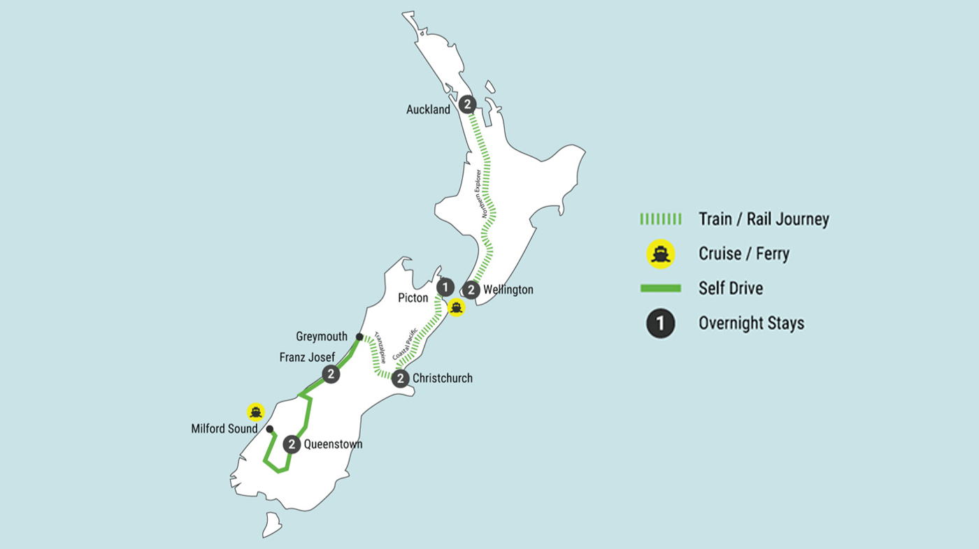 Your New Zealand journey at a glance