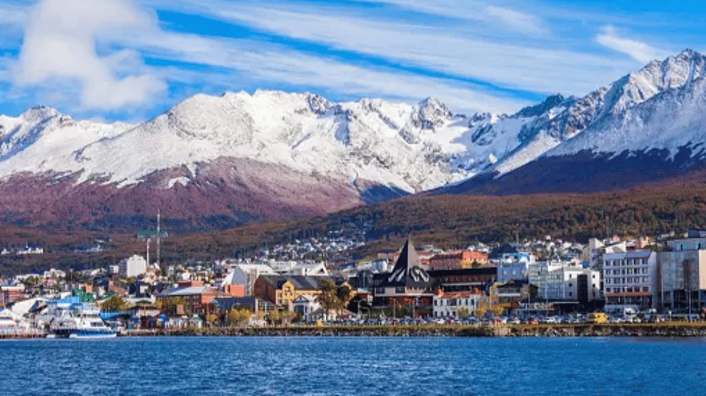 view of Ushuaia city, the most south city in the world in Patagonia, Argentina