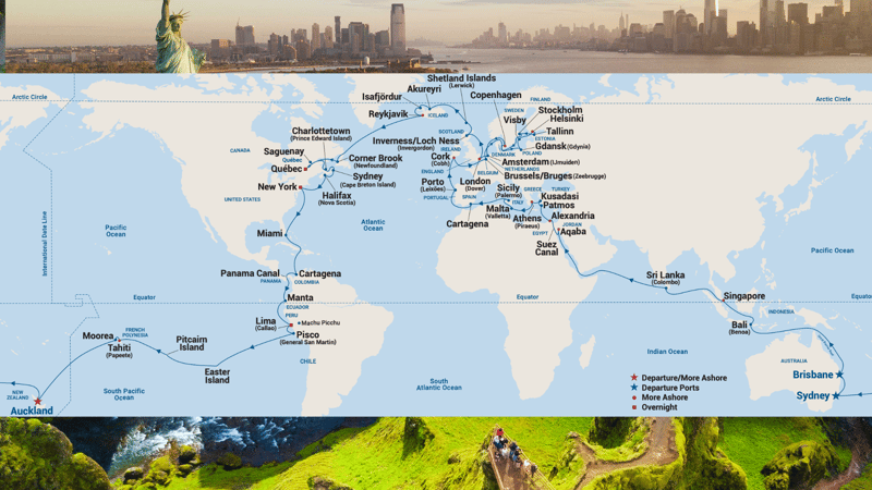 2026 World Cruise from Sydney or Brisbane