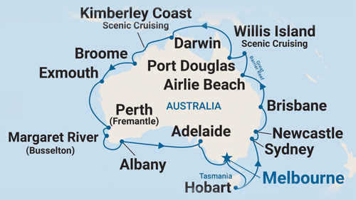 Round Australia Cruise from Melbourne